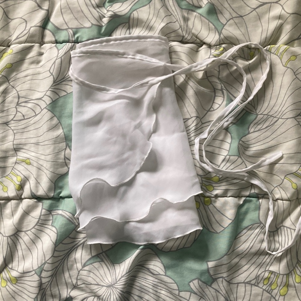 White chiffon georgette ballet wrap skirt